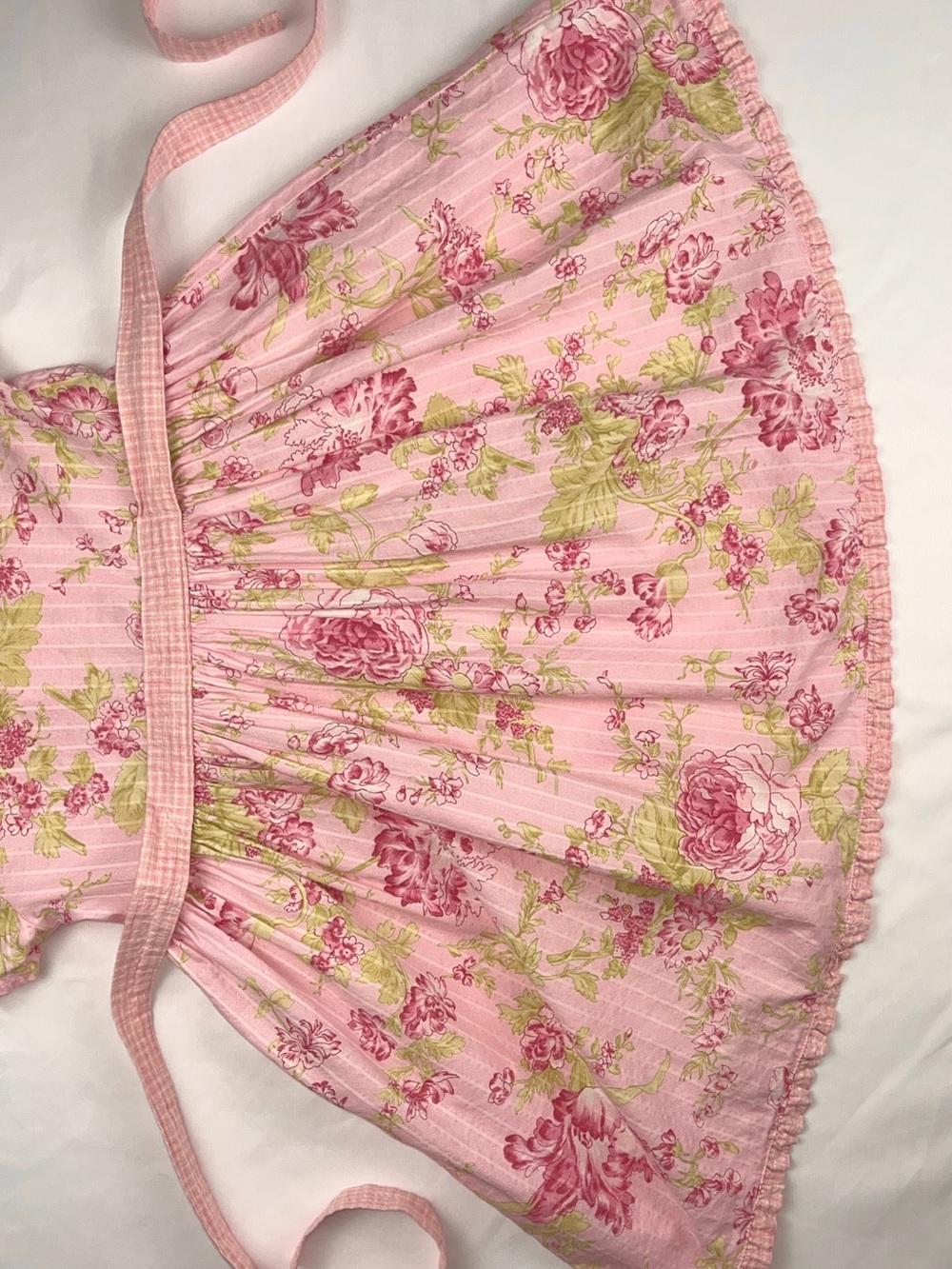 Baby Lulu 1990s Vintage Pink Floral Cotton Dress Size 6 - Picture 8 of 13